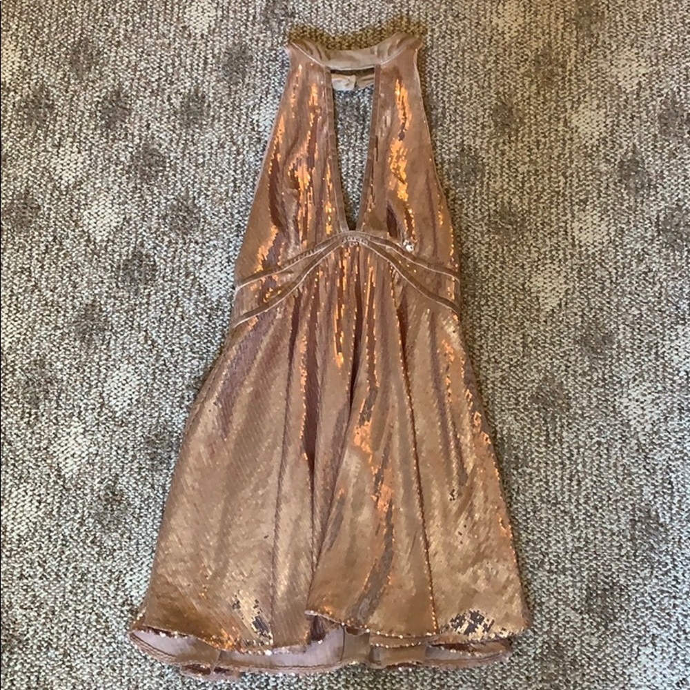 Free People rose gold sparkly dress-size 10